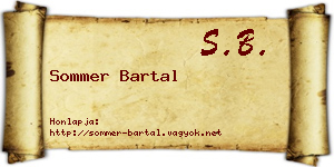 Sommer Bartal névjegykártya